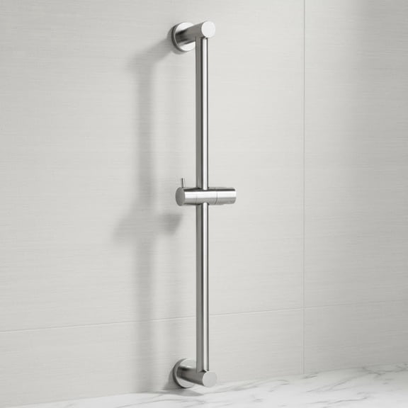 Shower Slide Bar Segmental Slide Bar Adjustable Installation Distance with 360° Adjustable Handheld Shower Head Holder for Bathroom, Screw Wall Mounted, Chrome Finish