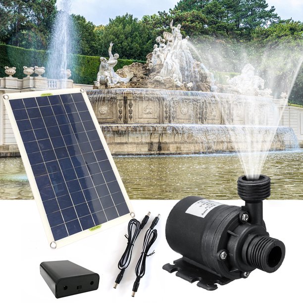 50W 800L/H Dc 12V Kit De Bomba De Agua Solar Sin Escobillas De Bajo Ruido Para Piscina Negro