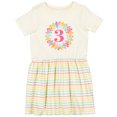 thumbnail image 3 of Inktastic 3rd Birthday Flower Wreath 3 Year Old Girl Girls Toddler Dress, 3 of 5