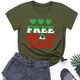 thumbnail image 3 of Tops de Cuello Alto para las Mujeres Amante Impreso Camiseta de Manga Corta, Uso Diario Casual, 95% Poliéster 5% Spandex, Tops de Cuello Redondo para las Mujeres, 3 of 5