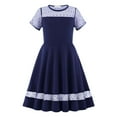 thumbnail image 1 of Robes Tendance pour Filles pour Usage Quotidien Décontracté Robe Classique à Col Rond en Maille pour Âges 6 13 Tenue Parfaite Printemps et Été avec Options de Coiffure Polyvalentes, 1 of 2