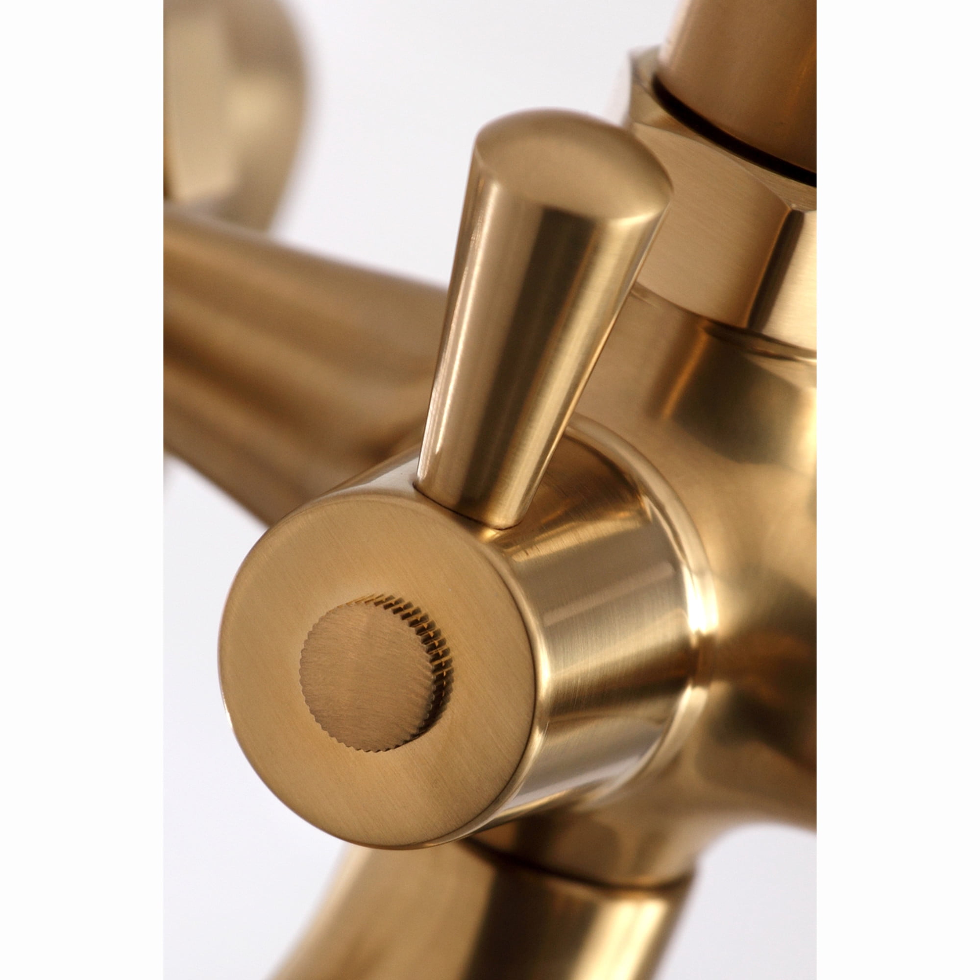 Kingston Brass KS268SB Kingston 7" Center Deck-Mount Clawfoot Tub Faucet with Hand Shower, Brushed Brass