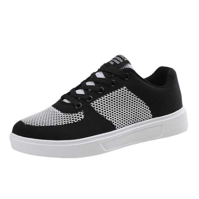Dsscvnef Chaussures Décontractées pour Hommes en Maille Respirante à Lacets, Bout Rond, Confortables, pour Marche, Course, Usage Quotidien