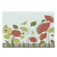 thumbnail image 1 of Floral Cutting Board, Spring Flowers and Butterflies Behind a Fence, Decorative Tempered Glass Cutting and Serving Board, in 3 Sizes, by Ambesonne, 1 of 2
