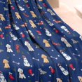 thumbnail image 3 of Dark Blue Christmas Dog and Snowman Pattern Blanket,Comfortable Soft Flannel Throw Blanket,All Season,Warm Lightweight Blankets for Sofa Bed Couch Living Room Chair,30"x40", 3 of 4