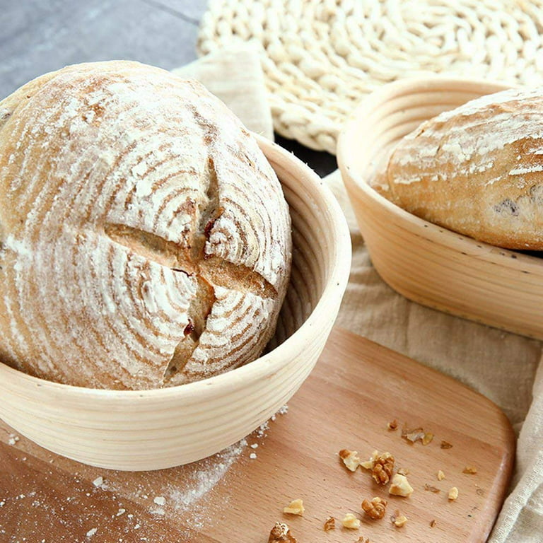 Coolmade 9 Inch Bread Banneton Proofing Basket - Baking Bowl Dough Gifts  for Bakers Proving Baskets for Sourdough Lame Bread Slashing Scraper Tool  Starter Jar Proofing Box 