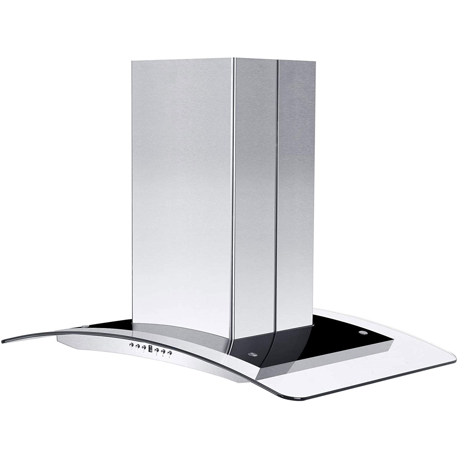 ZLINE 36" Island Ceiling Mount Range Hood w/ LED Lights, Stainless Steel & Glass