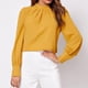 thumbnail image 2 of Jersey, camisa de mujer, camisa pequeña de color sólido alto, camisa holgada, muy versátil, 2 of 6