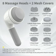 NEXPURE Handheld Neck Back Massager, 8 Massage Heads, 6 Modes for Men & Women, White