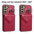 thumbnail image 4 of Dteck Crossbody Wallet Case for Samsung Galaxy S21 FE 5G, Card Holder Phone Case with Ring Stand, Premium PU Leather Protective Case with Removable Shoulder Strap for Galaxy S21 FE,Red, 4 of 10