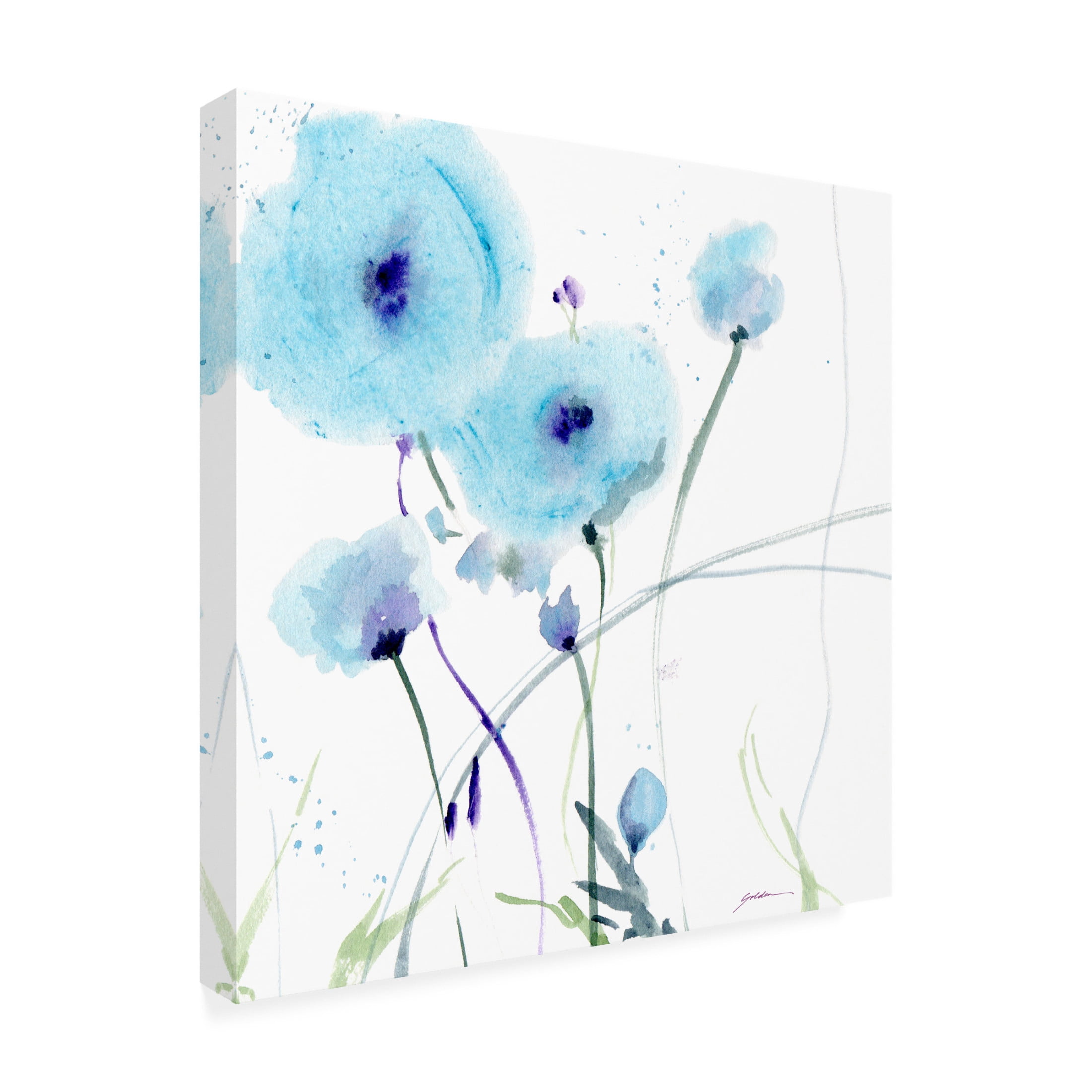 Canvas Wall Art - Sheila Golden 'Blues' Wall Art for Living Room, Bedroom, or Office Décor by Trademark Fine Art - 18 x 18 Inches