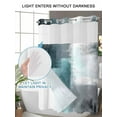 thumbnail image 4 of No Hook Cloth Fabric Shower Curtain with Snap in Liner, Teal Gray Waterproof Shower Curtains Set with See Through Top Window, Modern Oil Painted Art Abstract Geometric Bath Curtains Shower 60"x72", 4 of 6
