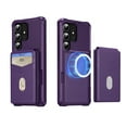 thumbnail image 2 of For Samsung Galaxy S24 Ultra Removable Card Holder Cover Compatible with Magsafe 2 in 1 Detachable Wallet Case Magnetic Luxury PU Leather RFID Blocking Back Flip Kickstand Shockproof Case,Purple, 2 of 8