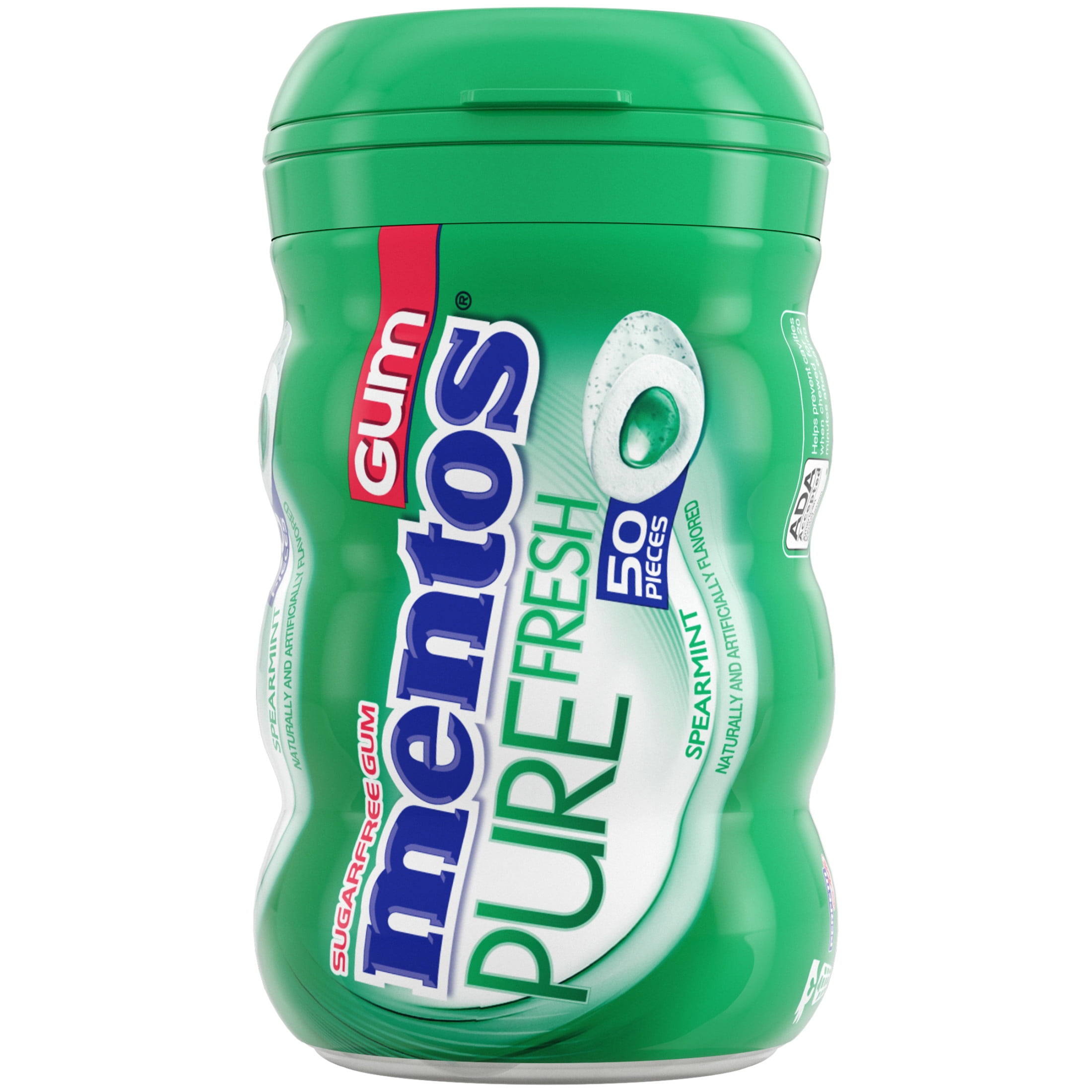 Mentos Pure Fresh Sugar-Free Spearmint Xylitol Chewing Gum, 50 Count Bottle