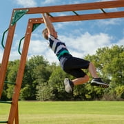 Backyard Discovery Skyfort II Cedar Wood Swing Set, Wave Slide, Clubhouse, Crow's Nest