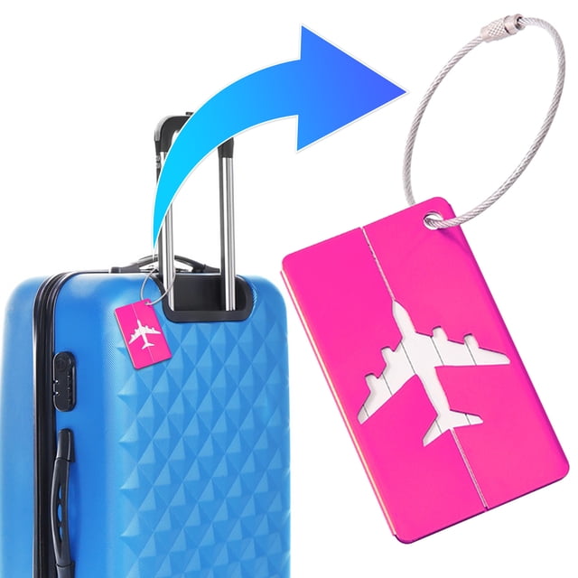 Fiudx Etiqueta de Equipaje, Etiqueta de Maleta de Aleación de Aluminio, Elegante Marcador de Bolso, Accesorio de Viaje Duradero, Instrumento Único Identificable, para Maleta o Mochila Escolar, Esenci