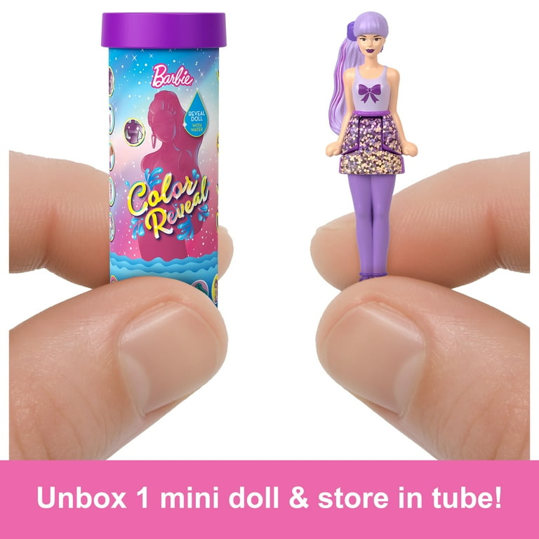 Barbie Mini BarbieLand Color Reveal Dolls 1.5 inch Doll with Surprise Water Reveal Styles May Vary Walmart