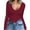 Burgundy, variant on Womens V Neck Long Sleeve T Shirt Fitted Top for Women Low Cut Tight Shirts Going Out Casual Basic Fall Clothes