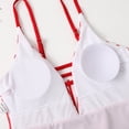 thumbnail image 6 of GYRATEDREAM Women Girls Spaghetti Strap Bathing Suit Family Matching Mom Daughter One Pieces Swimsuits/Red Stripe, 6 of 10