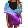 thumbnail image 1 of Camiseta estampada a la moda para mujer, blusa de manga corta, cuello redondo, camisetas informales Pompotops hfajkhk137001, 1 of 7