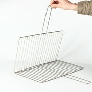 Kdkad Fish Grilling Basket, BBQ Grilling Basket, Folding Portable Stainless Steel BBQ Grill Basket for Fish Vegetables Shrimp with Handle