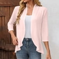 thumbnail image 6 of cocolona Lightweight Cardigans for Women Ruffle Open Front Solid Color Long Sleeve Summer Fall Tops Flowy Loose Sun Protection Cardigan, 6 of 7