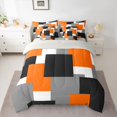 thumbnail image 2 of Castle Fairy Abstract Square Bedding Comforter Set,Black Grey Orange Full Bedding Set, 2 of 8