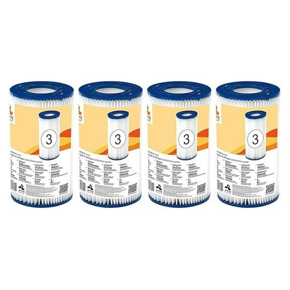 Pool Filter Cartridge Replacement 4-Pack - Avenli 4.17 x 8 Filter for Jilong, 530/800/1000 Gallon Pools - Above Ground Pool Filter