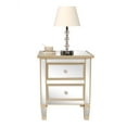thumbnail image 2 of Zimtown Mirrored Nightstand 2 Drawer Modern Mirror End Table,Bedside Table for Bedroom, Living Room, Silver Frame with Gold
Borders, 2 of 9
