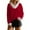 Wine, variant on hotojiny Christmas Shirt for Women Cute Fuzzy Trim V Neck Patchwork Christmas Tee Pullover Long Sleeve Warm Tops