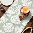thumbnail image 3 of Table Runners 72 Inches Long Dress Scarves, Monstera Leaves Farmhouse Kitchen/Dining Table Decor Table Runner, Coffee Tablerunners, Summer Tropical Botanical Sage Green 13x72 Inch, 3 of 9