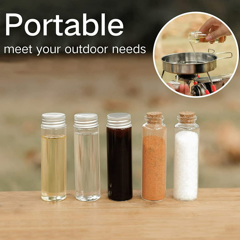 10pcs Spice Jars Set Portable BBQ Spice Box Lightweight Spice Sauce  Container Set Barbecue Seasoning Bottle Set with Storage Bag for Camping  Traveling Picnic 