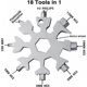thumbnail image 4 of Herramienta de llave de copo de nieve plateada, herramienta de llave de copo de nieve multifuncional Acero octogonal Hexagonal portátil 18 en 1 Mini llave universal, 4 of 4