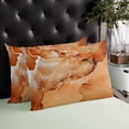 thumbnail image 4 of Marble Burnt Orange Throw Pillow Cover 20 x 26 Inch Decorative Pillow Cover Modern Abstract Ink Painting Luxury Lumbar Pillowcase Seasonal Rectangle Cushion Case for Couch Sofa Bed Living Room, 4 of 7
