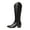 BLACK/PU, variant on DREAM PAIRS Women's Riding Cowgirl Western Fall Pointed Toe Knee High Boots
