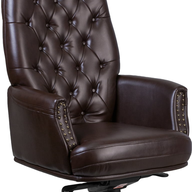 High Back Traditional Brown LeatherSoft Multifunction Ergonomic