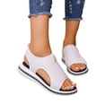 thumbnail image 3 of Kcodviy Ladies Summer Solid Color Sandals Womens Breathable Mesh Open Toe Platform Sandals Women Chunky Heel Lightweight Flat Sandals, 3 of 7