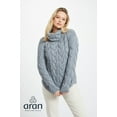 thumbnail image 3 of Aran Supersoft Chunky Sweater 100 % Premium Merino Wool Women's Cowl Neck Jumper Cable Knitted Pullover Made in Ireland, 3 of 7