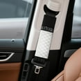 thumbnail image 6 of 2 PCS Bling Car Seat Belt Cover Pad, Breathable Leather Seat Belt Covers for Cars, Soft Comfortable Seat Belt Shoulder Strap Covers, Rhinestone Auto Seat Belt Protector Cushion, White, 6 of 12