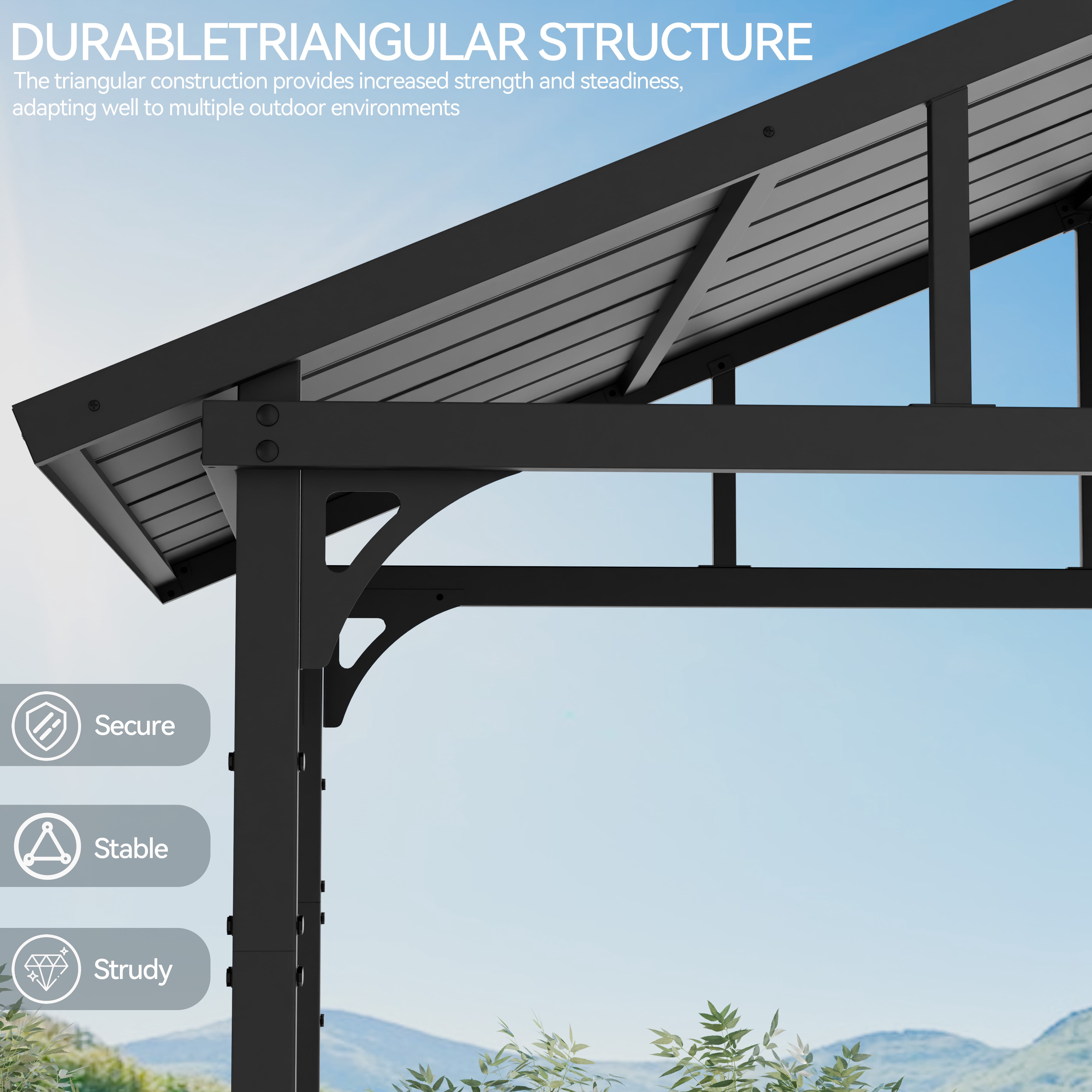 Gotland 8' x 5' Hardtop Grill Gazebo, Outdoor BBQ Metal Roof Canopy with 2 Metal Side Shelves & 5 Tool Hooks for Patio, Garden, Backyard, Poolside (Black)