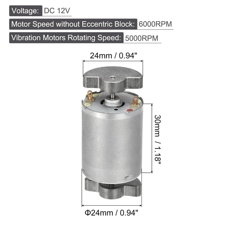 Uxcell Vibration Motor DC 12V 5000rpm Double Shaft Strong Vibrating DC Motor for DIY Home Massager