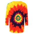 thumbnail image 3 of VBTAPA Women Rainbow Tie Dye Tee Shirt Trendy 3/4 Sleeve Crewneck Tops Plus Size Loose Fit Pullover Ladies Going Out Blouse Limited Time Sales Multicolor S, 3 of 5