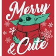 thumbnail image 2 of Men's Star Wars: The Mandalorian Christmas The Child Merry and Cute  Graphic Tee Red Heather Small, 2 of 5