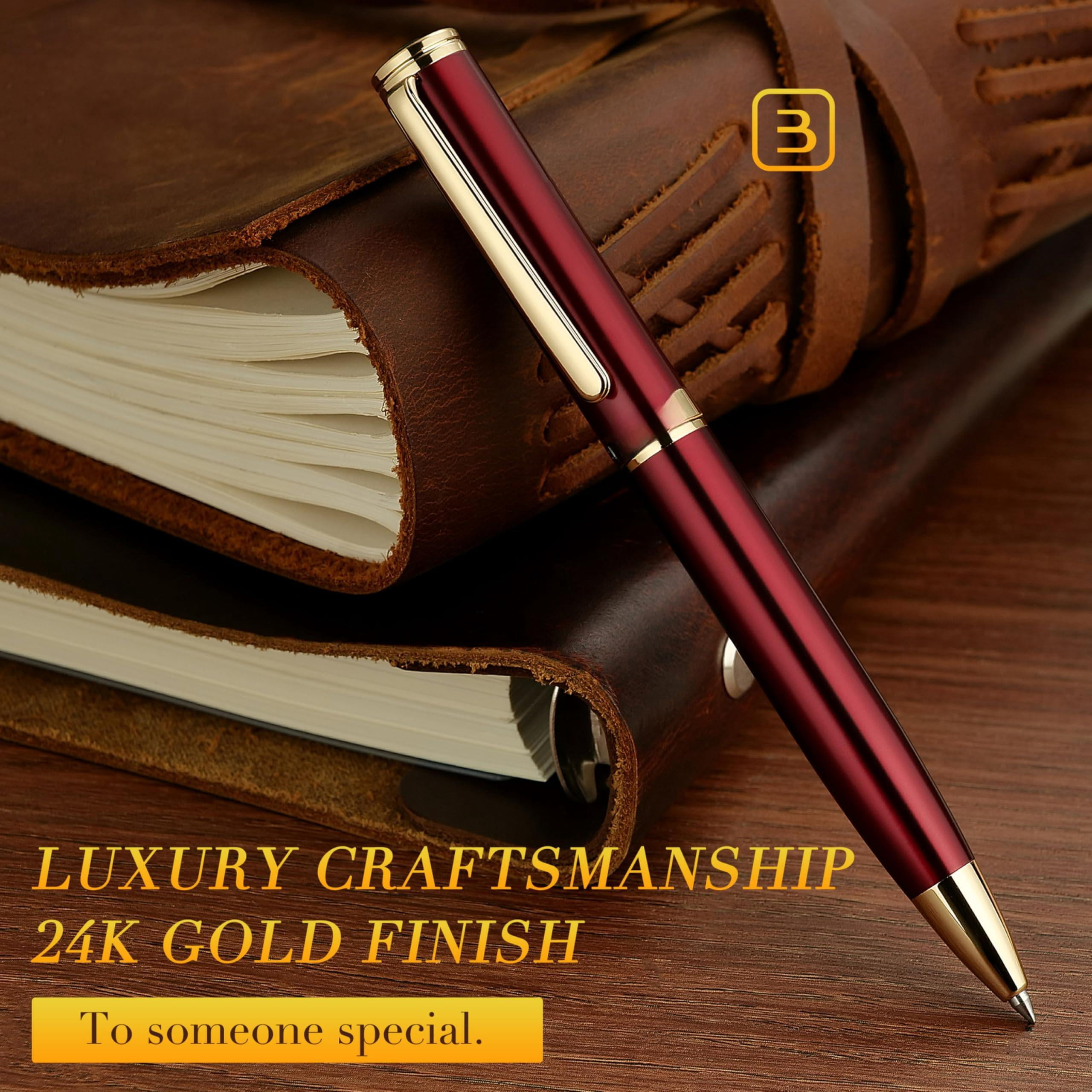 Red Lacquer Gel Pen With Finish  Retractable Pens Gift Set Professional Elegant Writing Executive Office Nice Fancy Designer For Men And Women