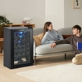 thumbnail image 6 of Wine Fridge 16 Bottle Capacity, Wine Cooler Temperature 7 Levels Adjustable, Temperature Range 40~61°F, Wine Cooler Refrigerator for Red White Wine, Champagne, Beer with Blue Interior Light, 6 of 9