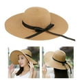 thumbnail image 3 of Sombrero de paja de ala ancha con Protección UV Plegable para Mujer de Fedora Enrollable para Pasear en - Caqui Magideal Sombrero de paja de ala ancha, 3 of 7
