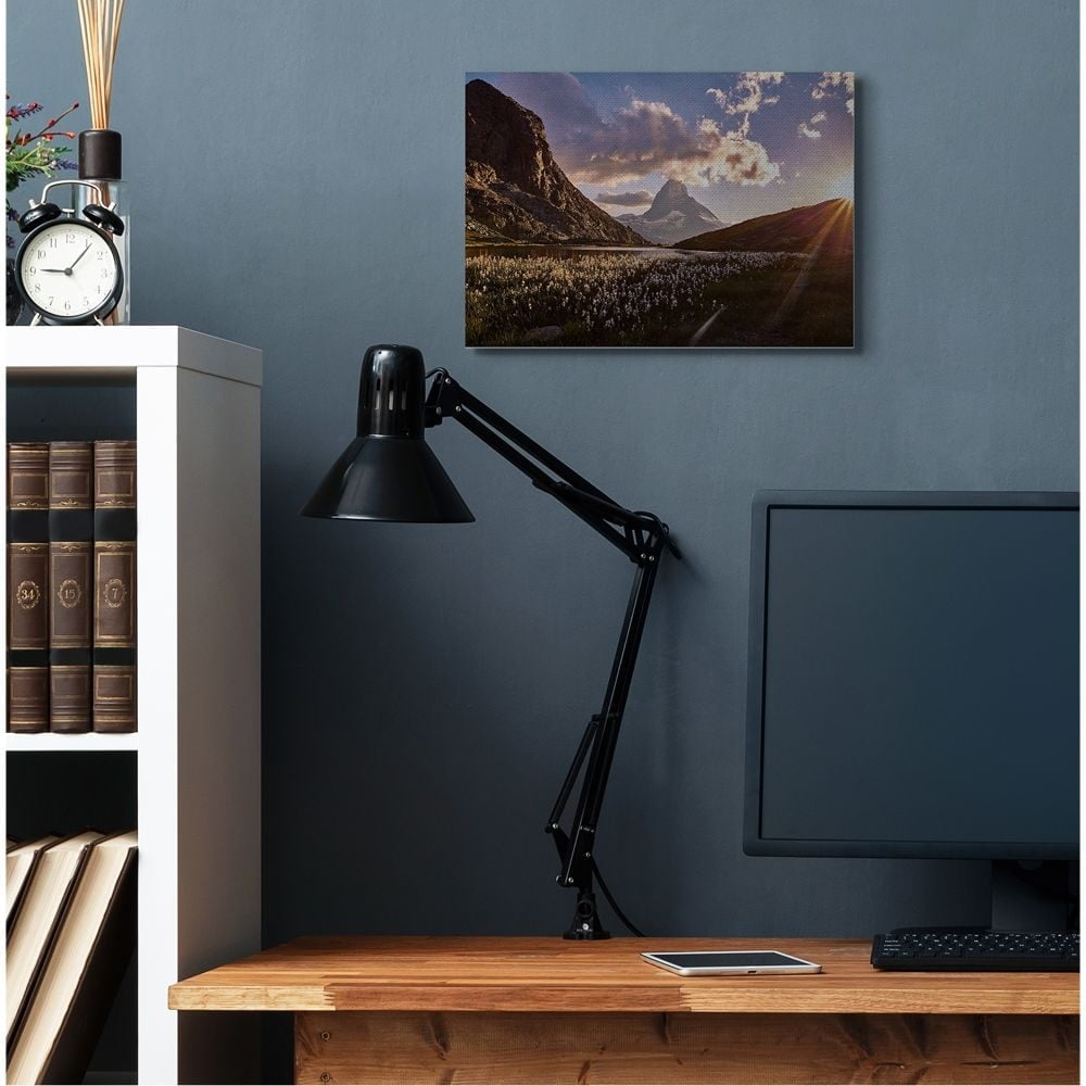 Stupell Industries Western Landscape Sunrise Mountains And Fields Photograph Canvas Wall Art by Matthias Conrad