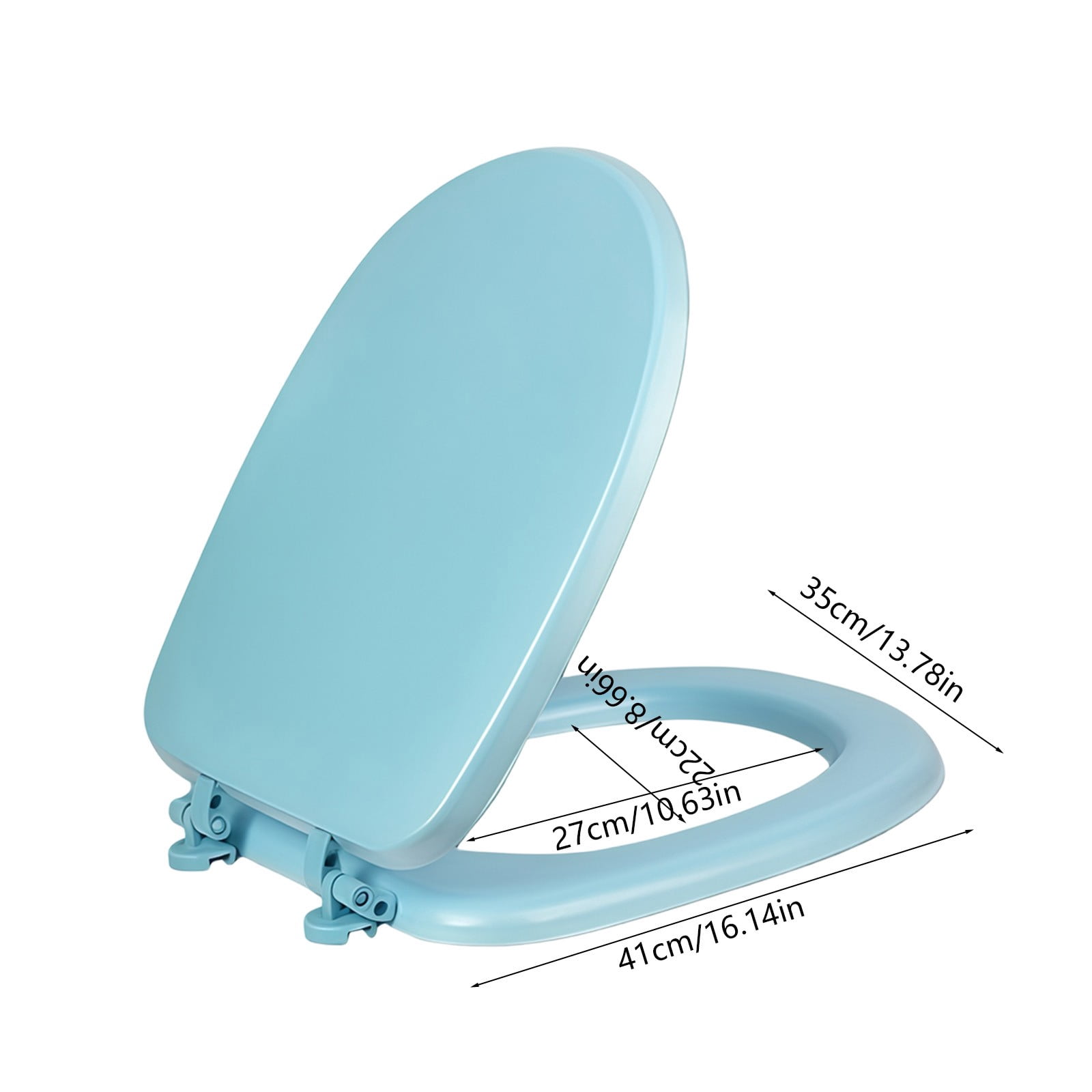 Blue Soft Elongated Vinyl Toilet Seat Foam Cushioned Comfort Slow Close Quiet Hinge For Standard Toilet Fixtures Easy Installation And Cleaning
