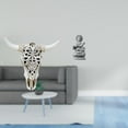 thumbnail image 2 of Escultura artística tribal de cabeza de toro para colgar en la pared y figura de Buda Guan Yin, artesanía Feng Shui para oficina, granja, dormitorio,, 2 of 8