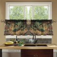 thumbnail image 4 of Wobogo Treasure Dragon Kitchen Curtains 2 Piece Set Symmetrical Design Light Filtering Small Window Drapes Suitable for Bathroom Laundry Room and RV 57x36in, 4 of 9